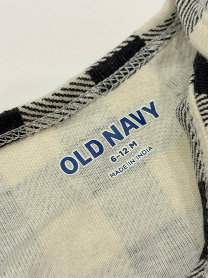 Old Navy Plaid Long Sleeve Bodysuit 6-12M