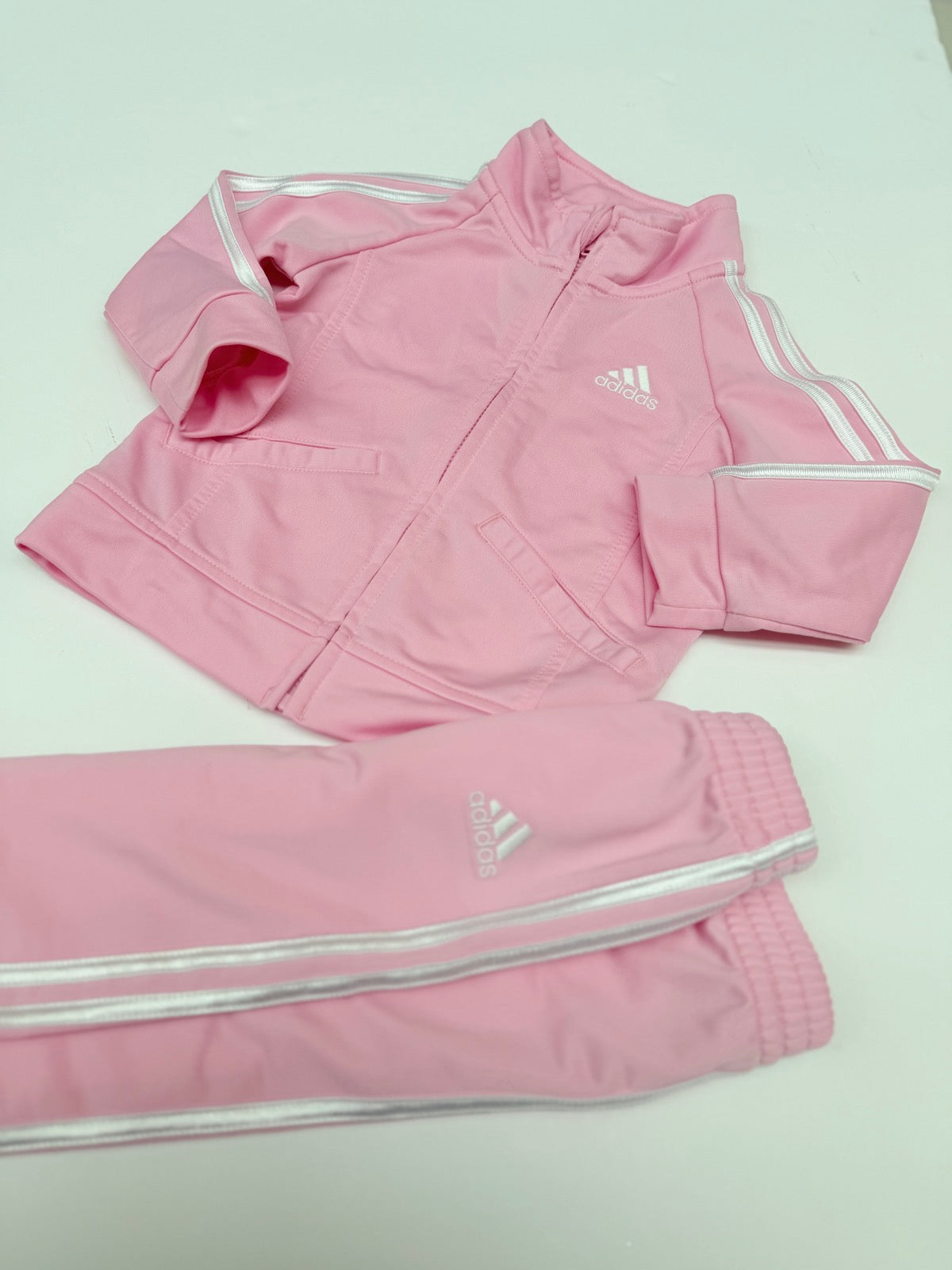 Adidas Pink Track Suit Jacket Pants Set 12M