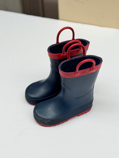 Joe Fresh Children's Navy Red Rubber Rain Boots Size 7