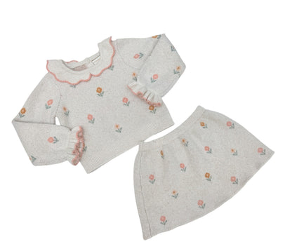 Cynthia Rowley Floral Knit Sweater Set 3T