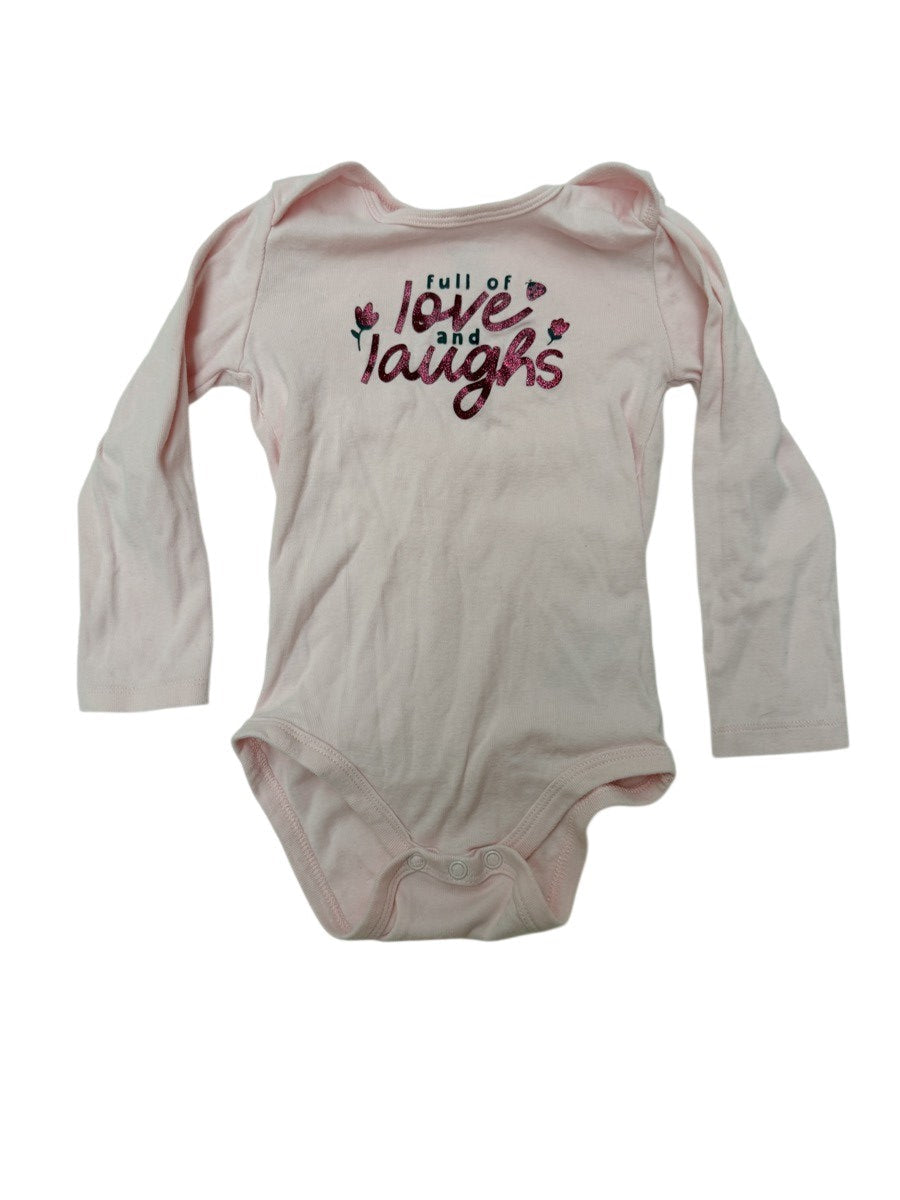 Joe Fresh Pink Love and Laughs Bodysuit 18-24M