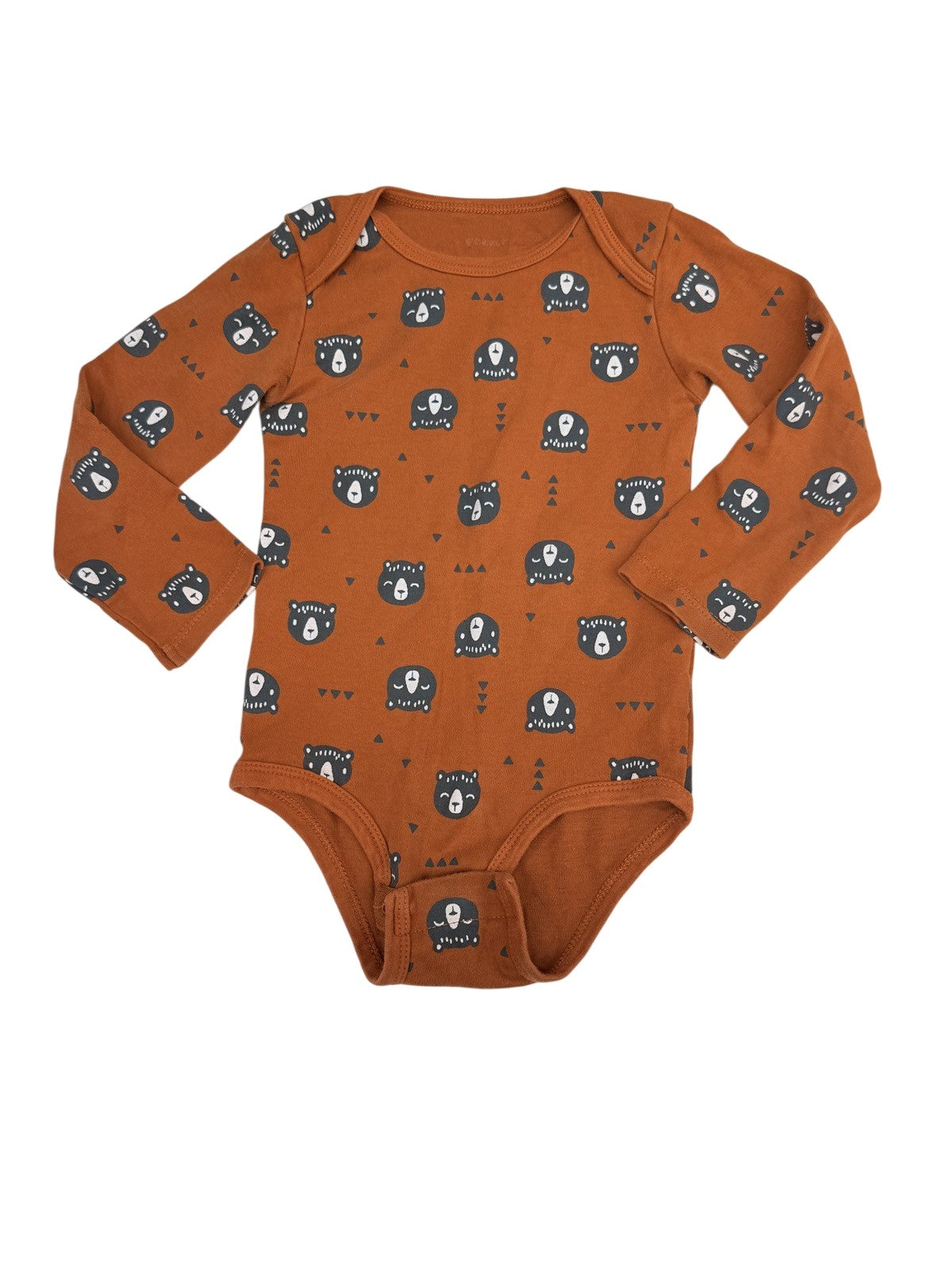 Pekkle Bear Print Long Sleeve Bodysuit 24M