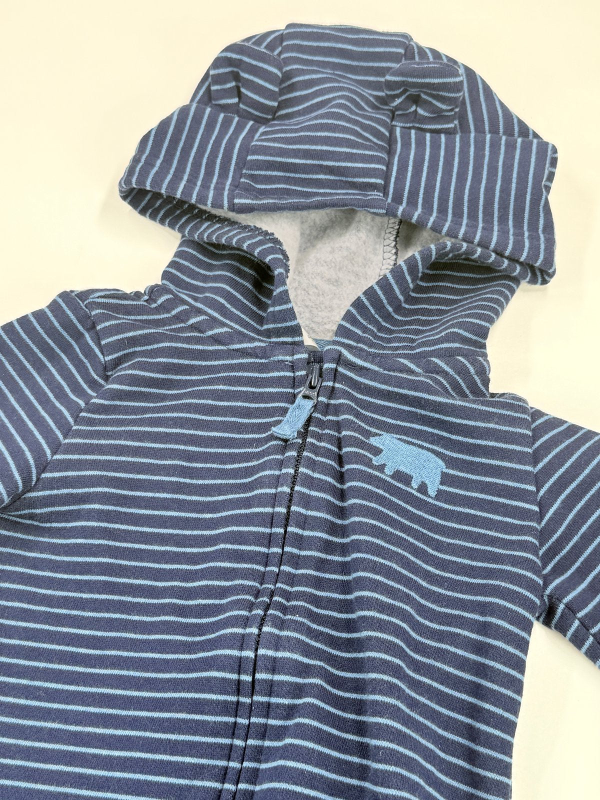 Carter's Striped Bear Hooded Romper 24M
