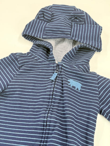 Carter's Striped Bear Hooded Romper 24M
