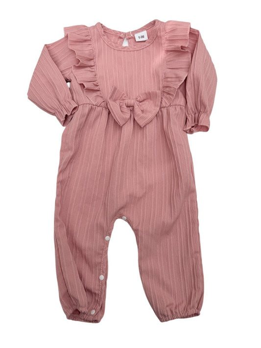 Unknown Pink Ruffle Romper 6-9M