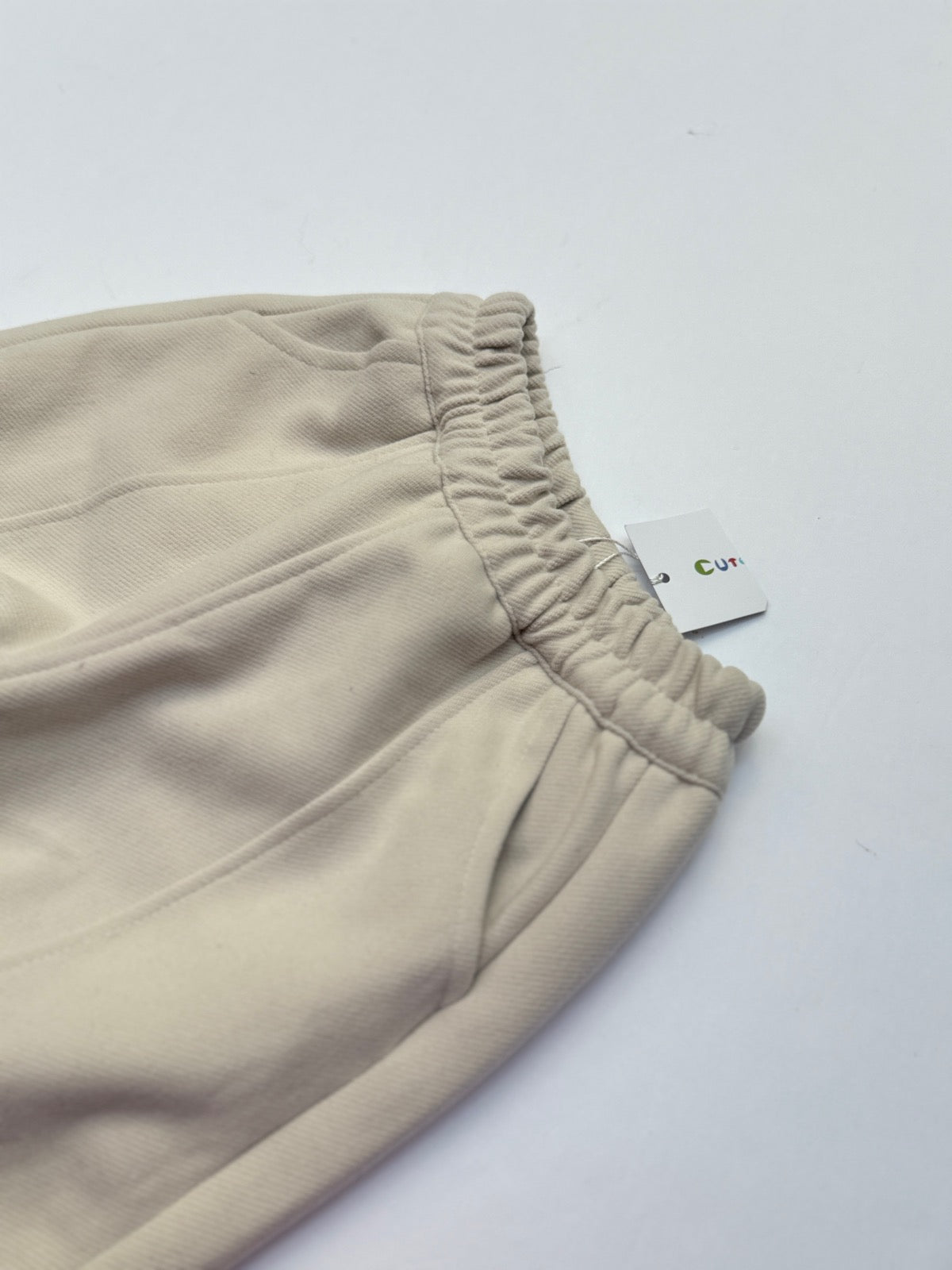 Cute Beige Thick Wide Leg Pants 1-2Y