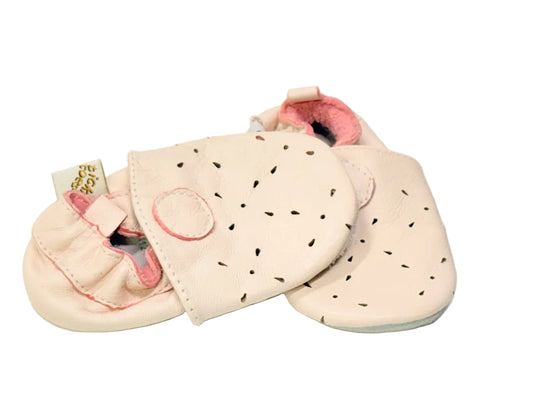 Tickle Toes Pink Leather Baby Moccasins 0-6M