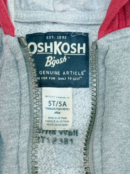 OshKosh B'gosh Gray Red Zip Hoodie 5T