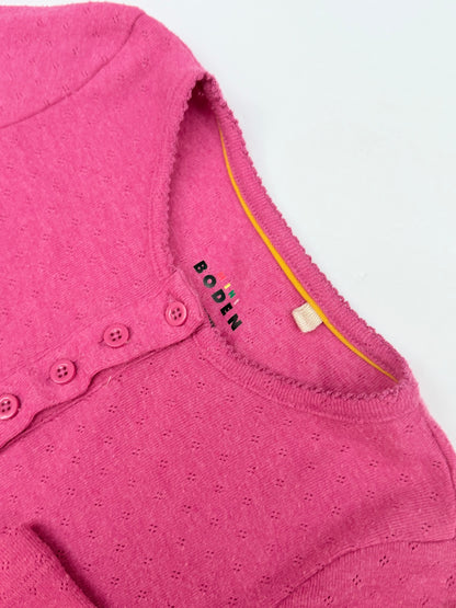 Mini Boden Pink Pointelle Top 5-6y