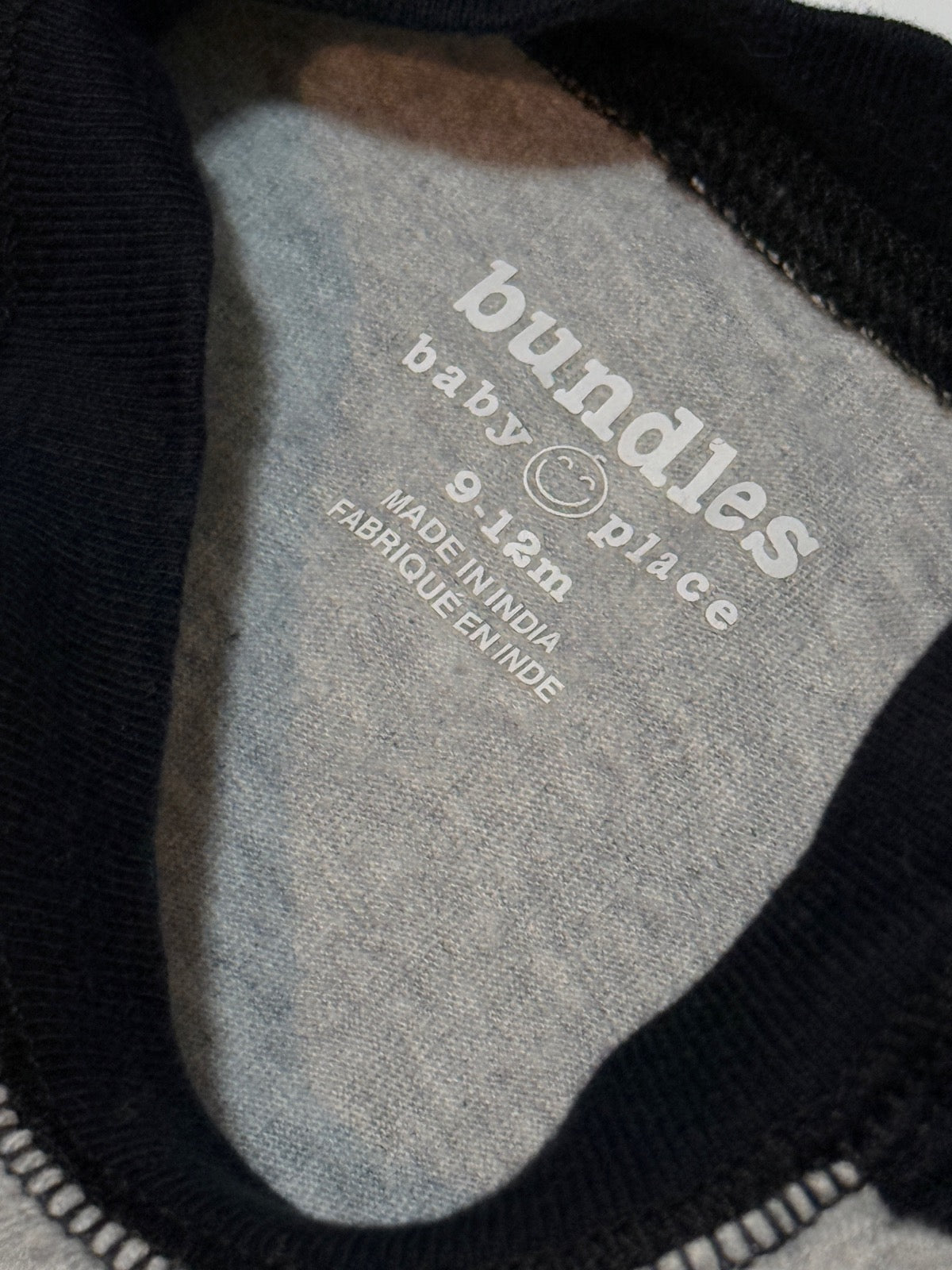 Bundles Baby Place Gray Black Romper 9-12m