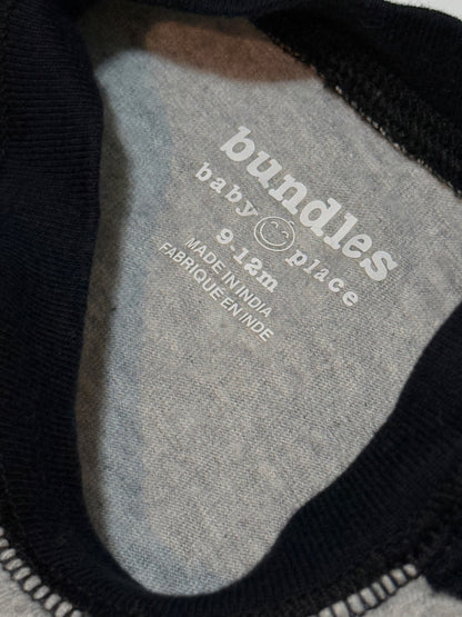 Bundles Baby Place Gray Black Romper 9-12m
