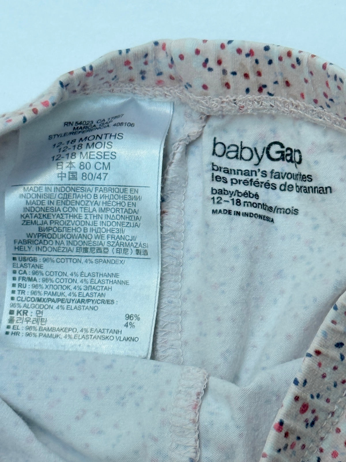 Baby Gap Floral Print Leggings 12-18 Months
