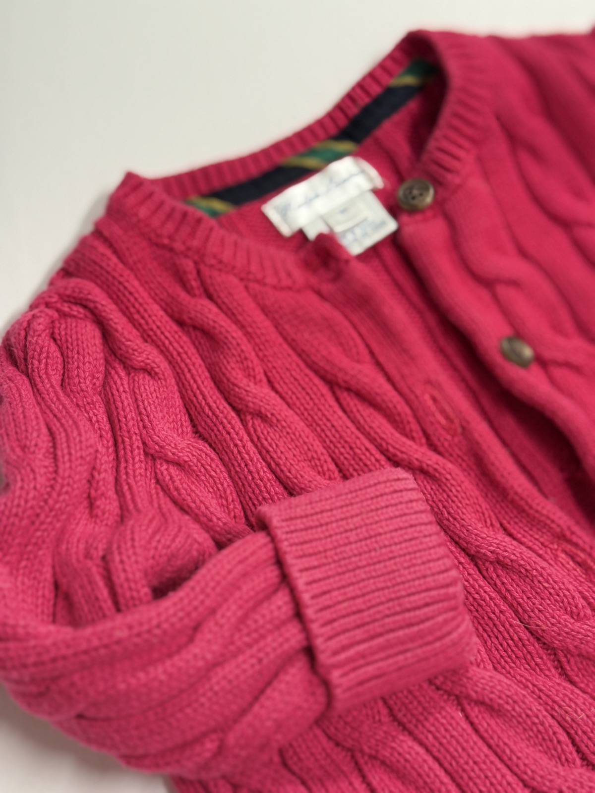 Ralph Lauren Pink Cable Knit Cardigan 9M