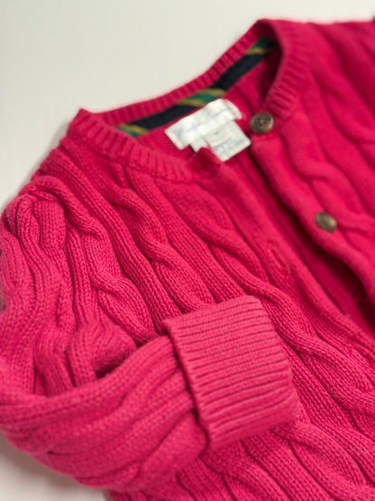 Ralph Lauren Pink Cable Knit Cardigan 9M
