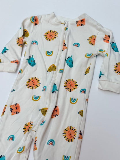 George Baby Animal Print Footed Sleeper 6-12M