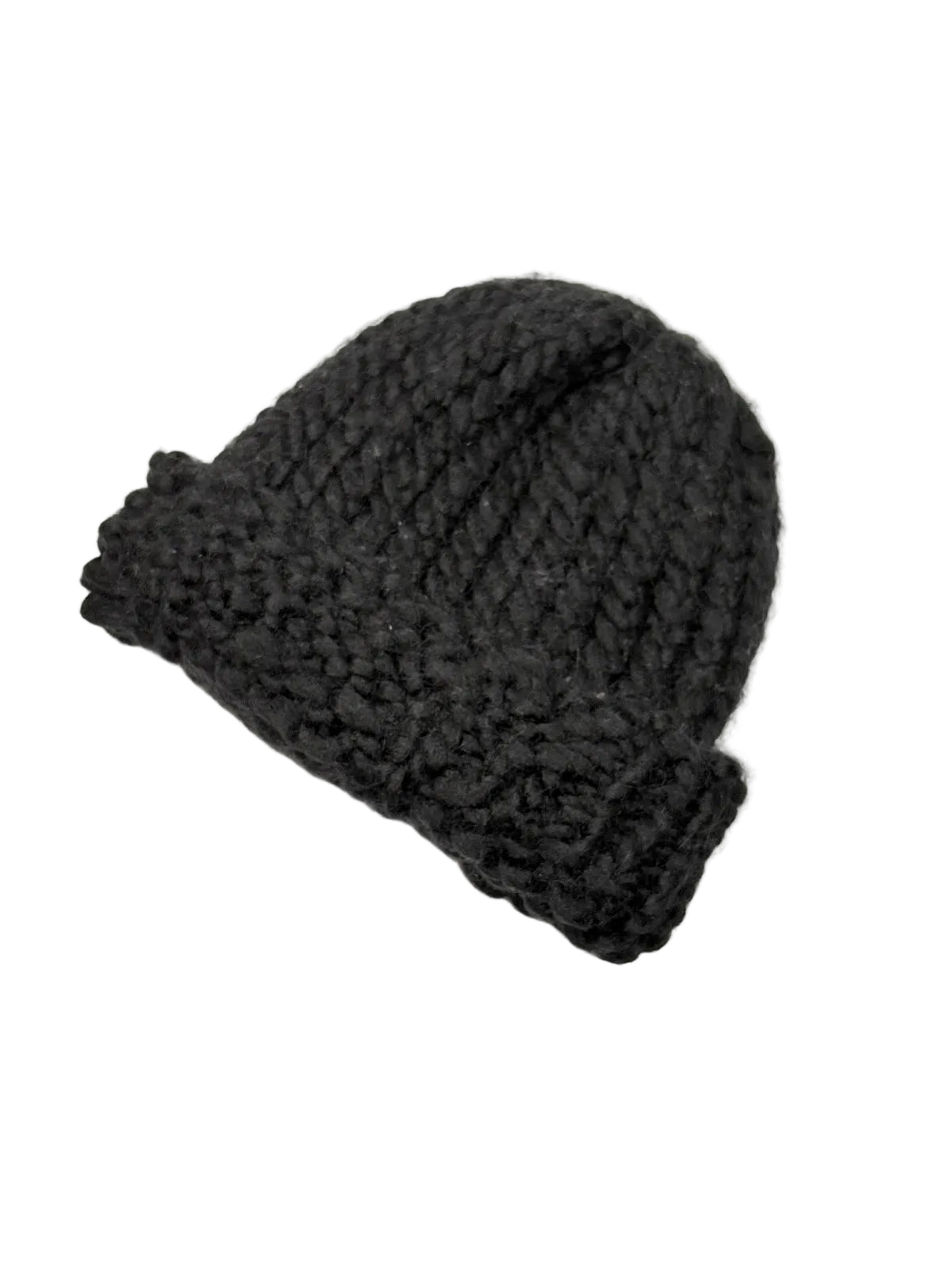 Bonnet en maille épaisse noire 0-3 mois