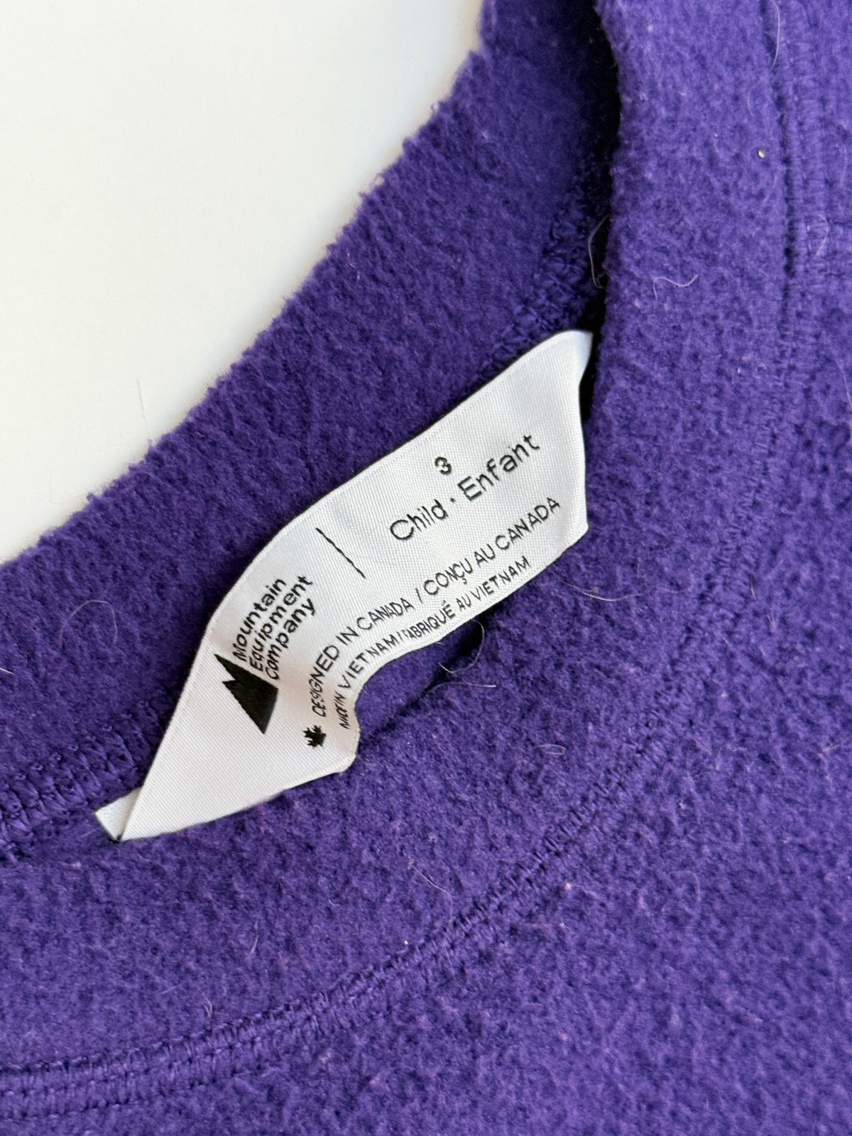 MEC Purple Fleece Crew Neck Child Size 3