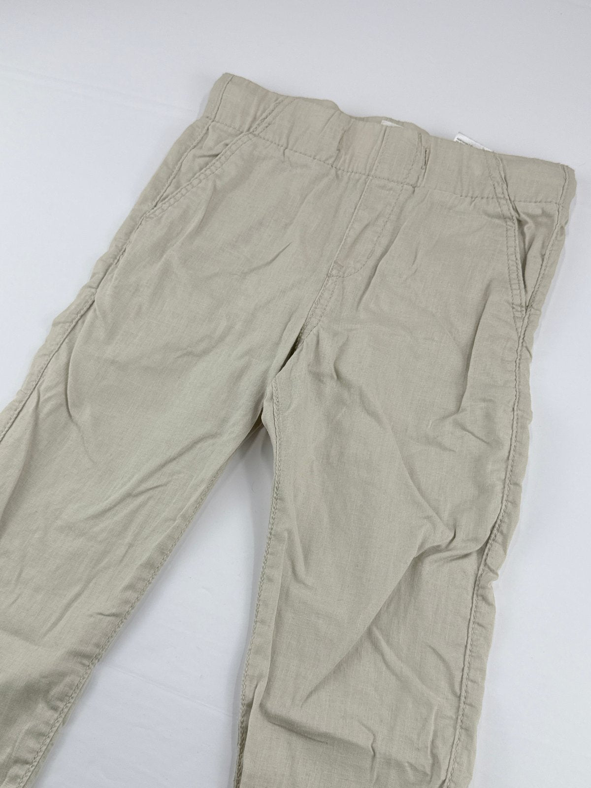 H&M Beige Linen Blend Pull-On Pants Size 3-4Y