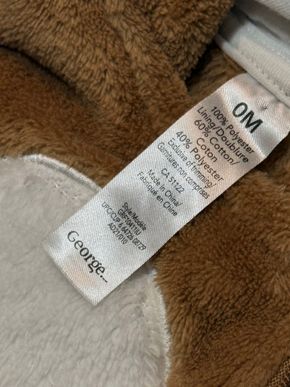 George Brown Bear Fleece Snowsuit 0M