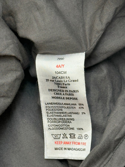 Jacadi Gray Wool Embroidered Dress Size 4T