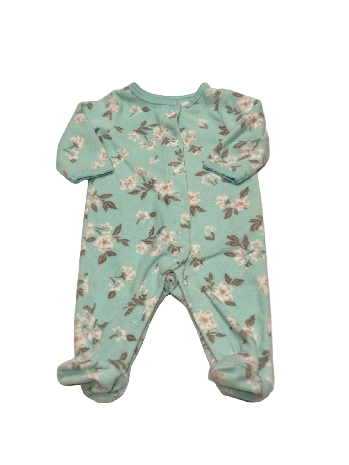 Carter's Teal Floral Fleece Sleeper 3M