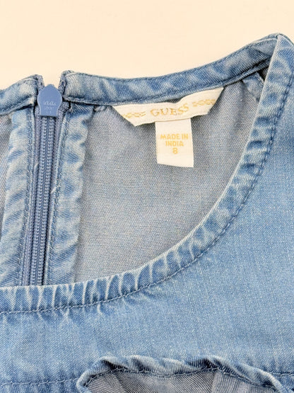 Guess Chambray Ruffle Romper Size 8