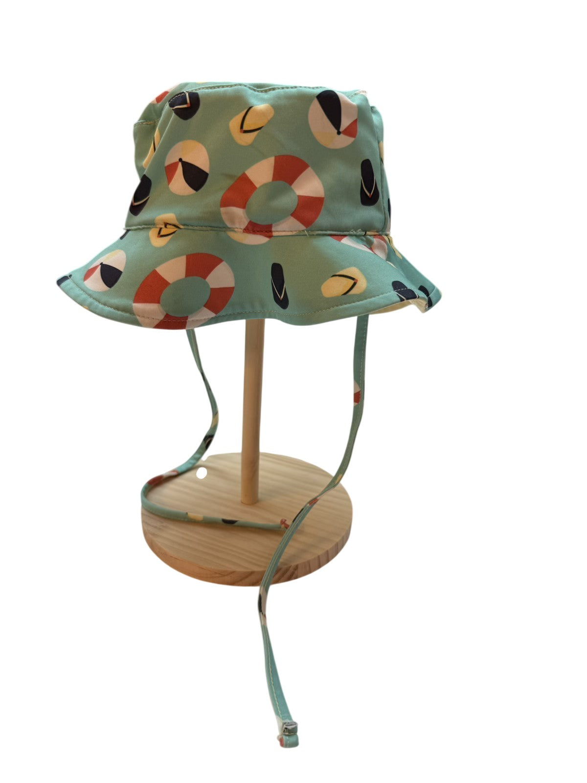 Sun Hat Beach Print with Chin Strap