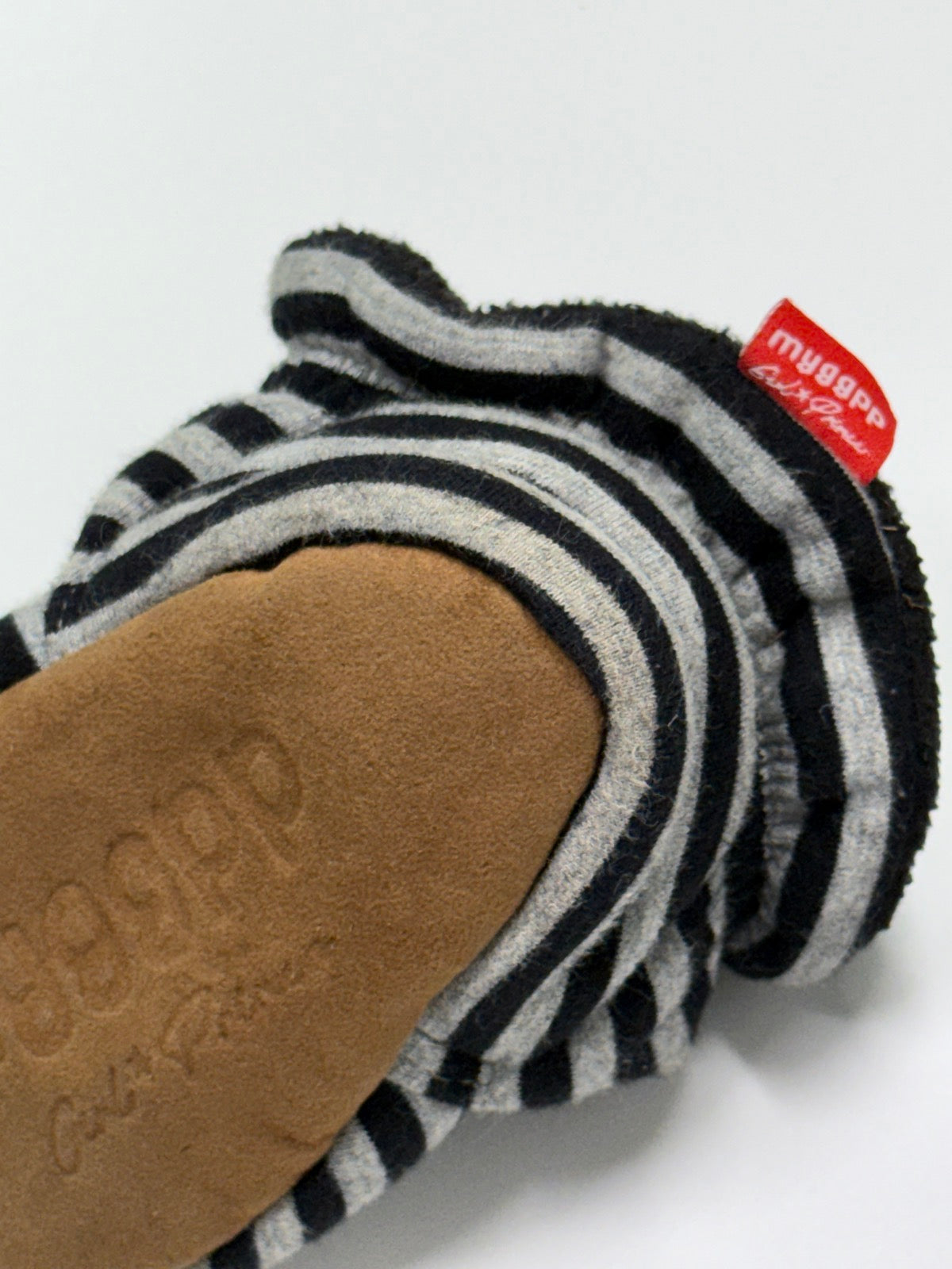 Chaussons Bébé Myggrpp Rayés Noir Gris