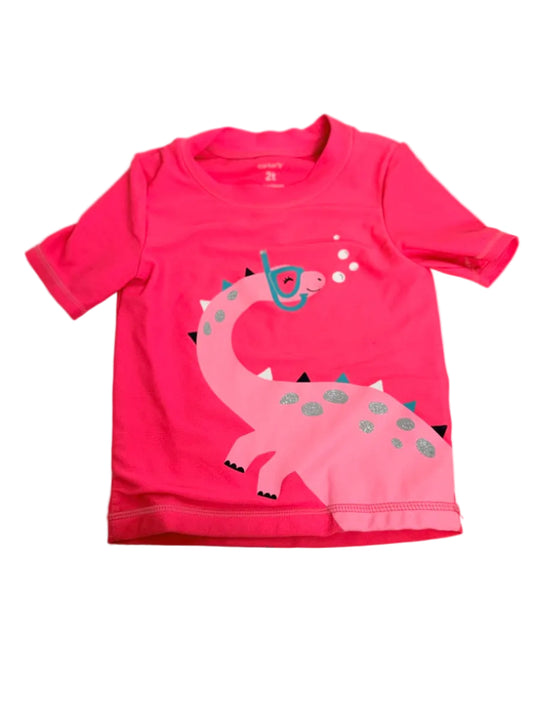 Carter's Pink Dinosaur Rashguard 2T