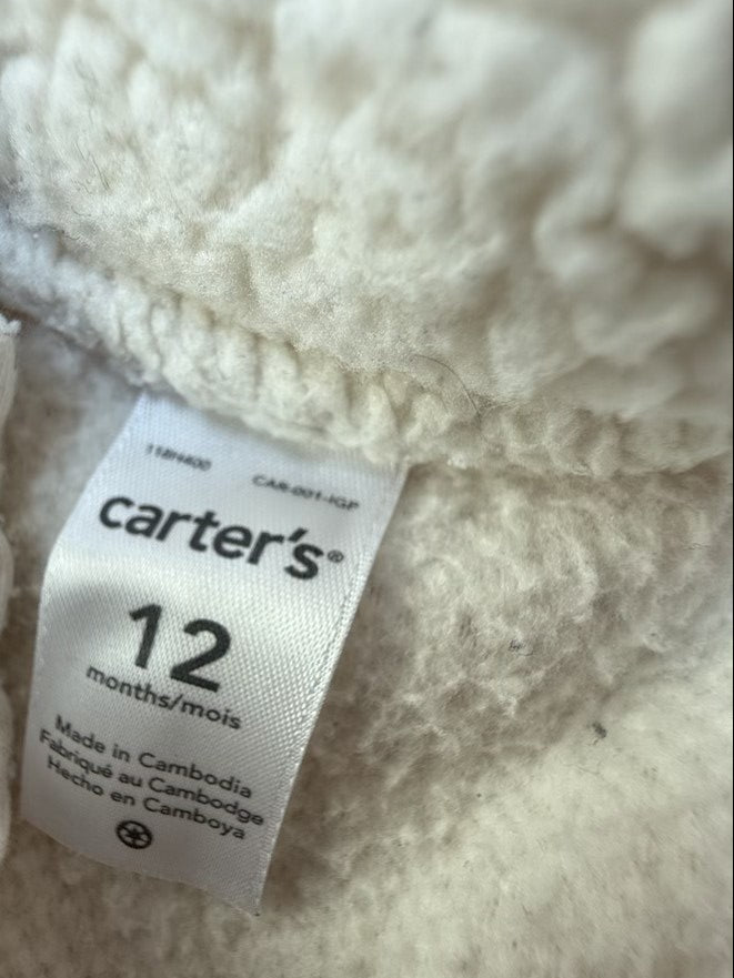 Carter's Sherpa Fleece Zip Romper 12m