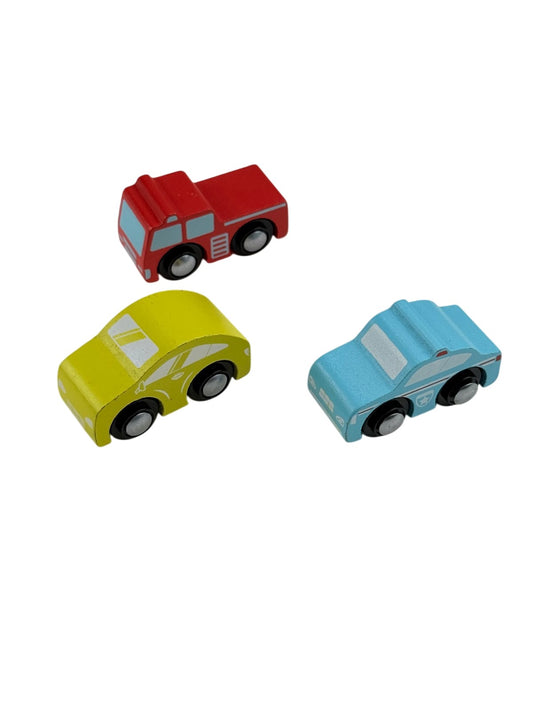 3-Piece Wooden Toy Vehicles Set