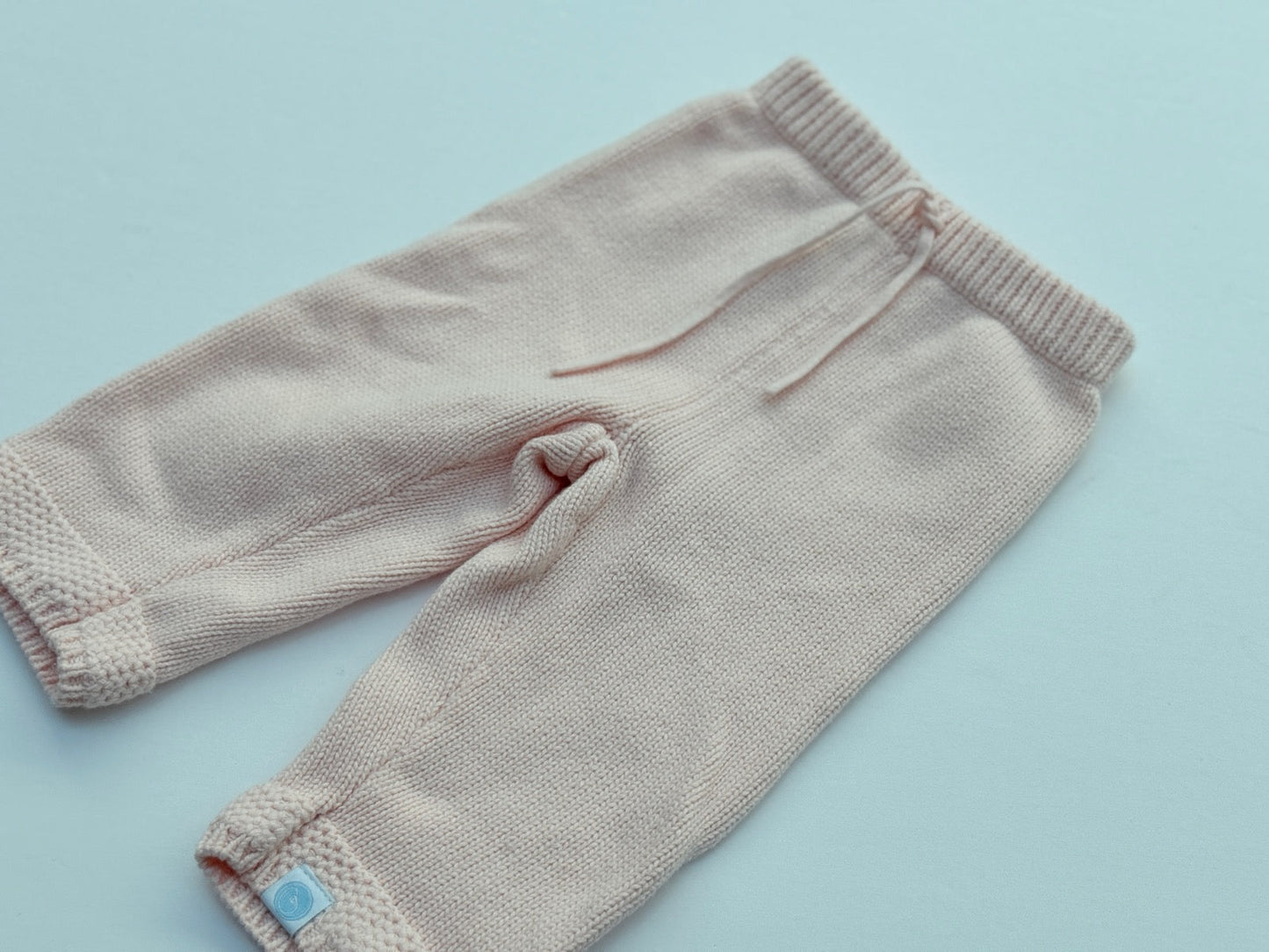 Beba Bean Cotton Pink Knit Pants 3-6M