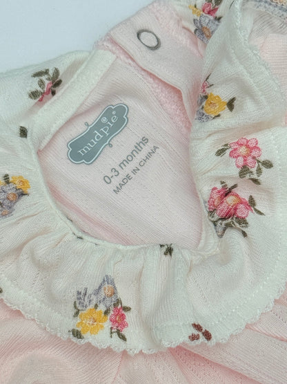 Mud Pie Pink Floral Gown Set 0-3m