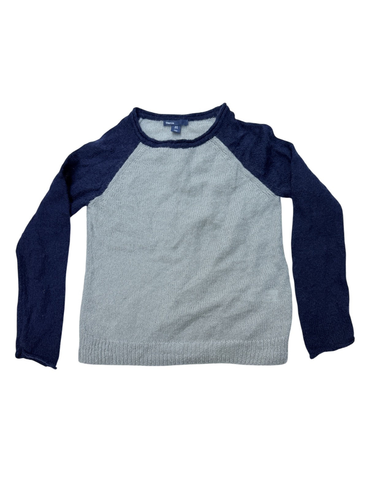 GapKids Navy Gray Raglan Sweater Size S/P (6-7) 6-7