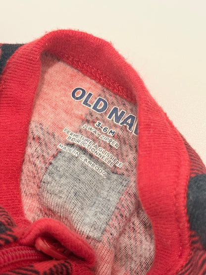 Old Navy Buffalo Plaid Footed Sleeper 3-6M