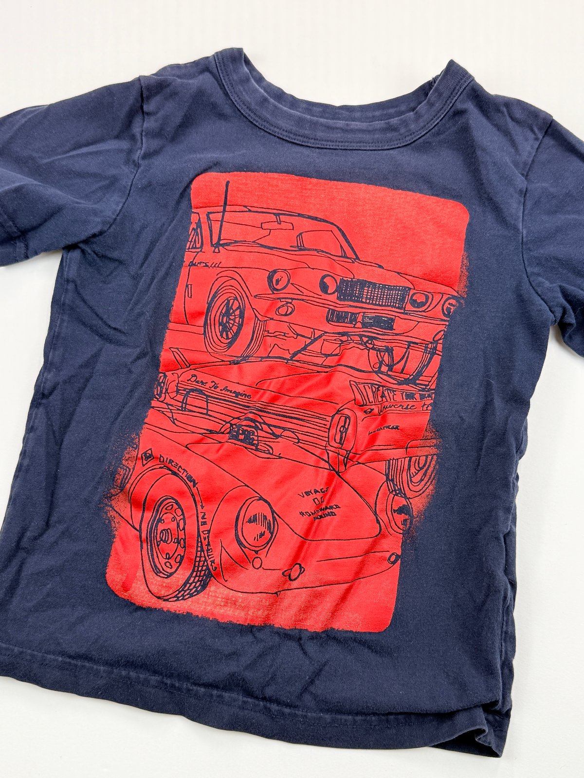 Joe Fresh Navy Car Graphic T-Shirt Size 5
