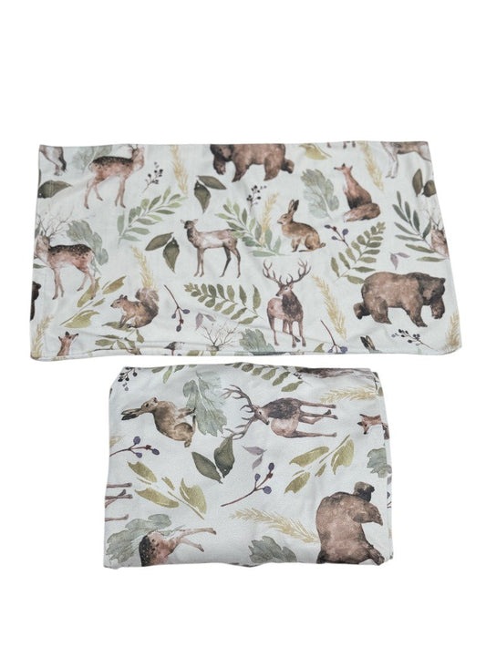 Pobi Baby Woodland Animals Crib Sheet and Pillowcase Set