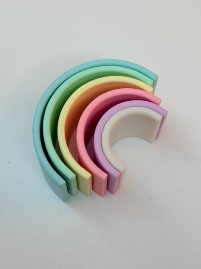 Pastel Silicone Rainbow Stacker Toy