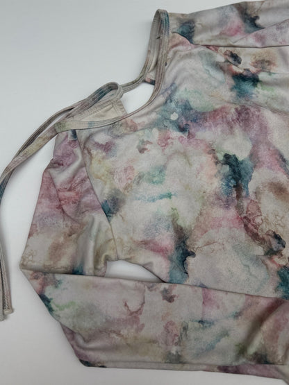 Current and Tyde Girls Watercolor Halter One-Piece Rash Guard Swimsuit Size 5