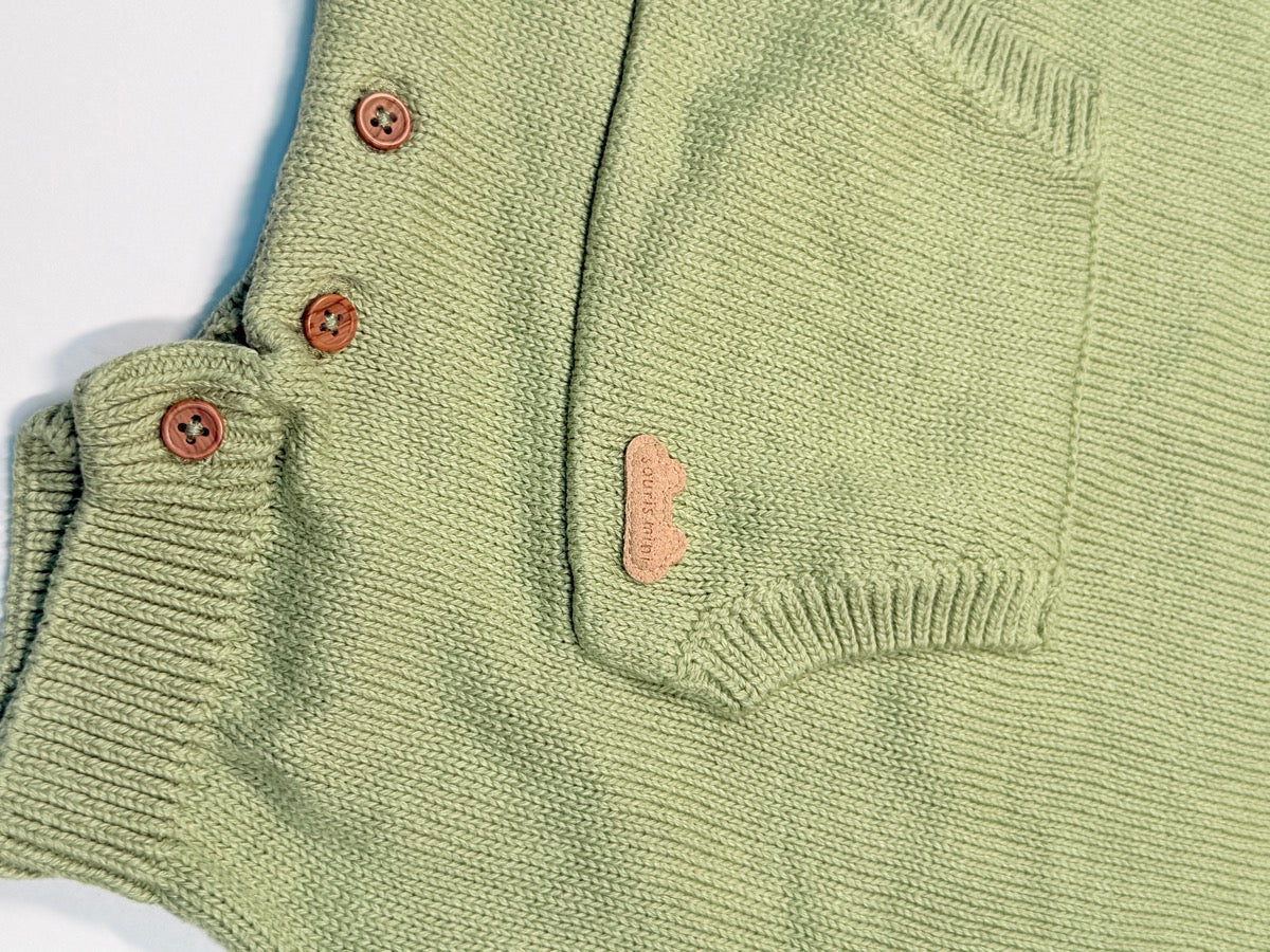 Souris Mini Green Knit Sweater Romper 0-3M