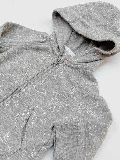 Joe Fresh Cloud Print Zip Hoodie 0-3M