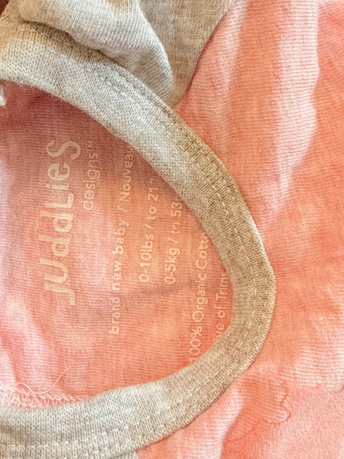 Juddlies Organic Pink Gray Bodysuit Newborn