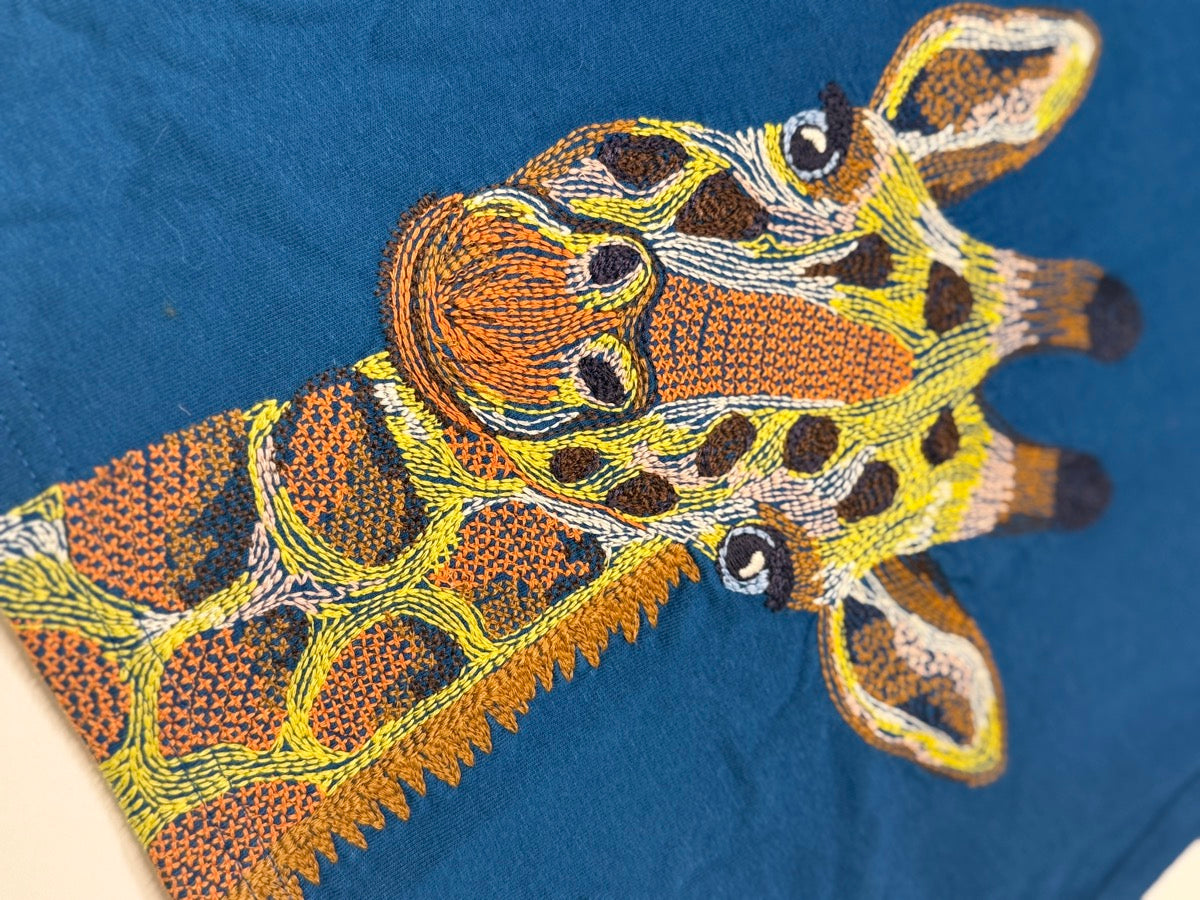 Boden Giraffe Embroidered T-Shirt 5-6y