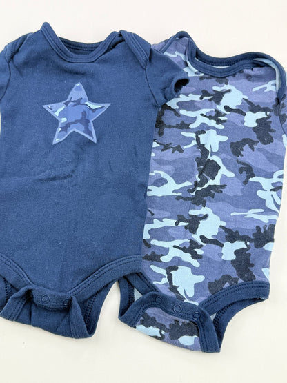 the peanutshell Blue Camo Bodysuit 2-Pack 3-6M