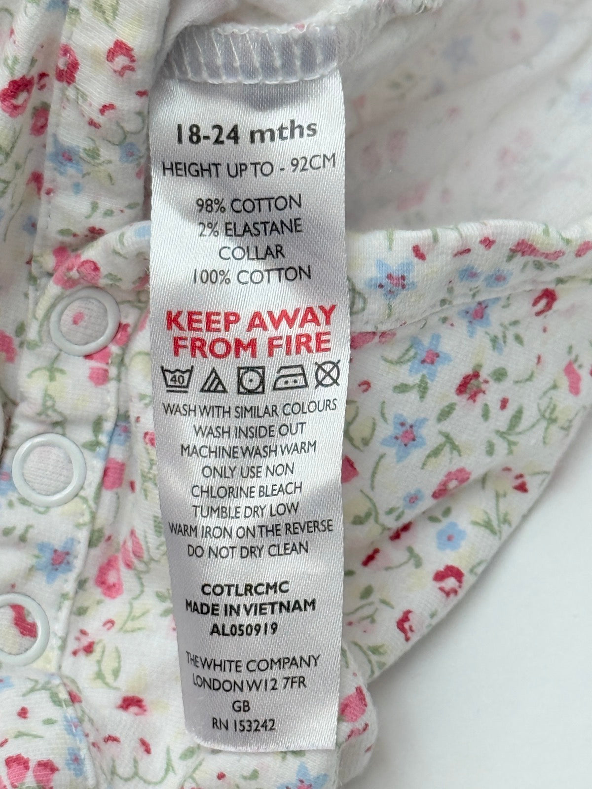 The Little White Company Floral Bodysuit 18-24M