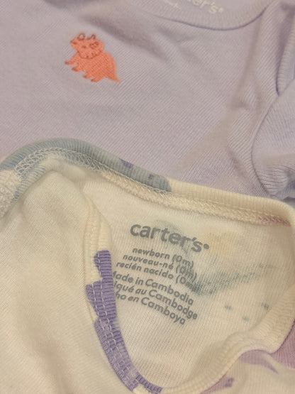 Carter's Dinosaur Bodysuit 2-Pack Size Newborn