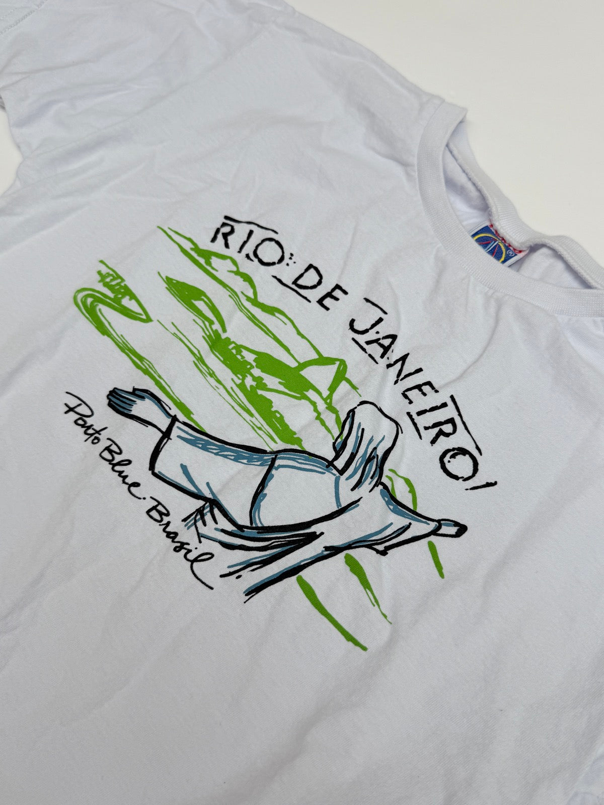 Porto Blue Brasil Rio De Janeiro T-Shirt Size 8