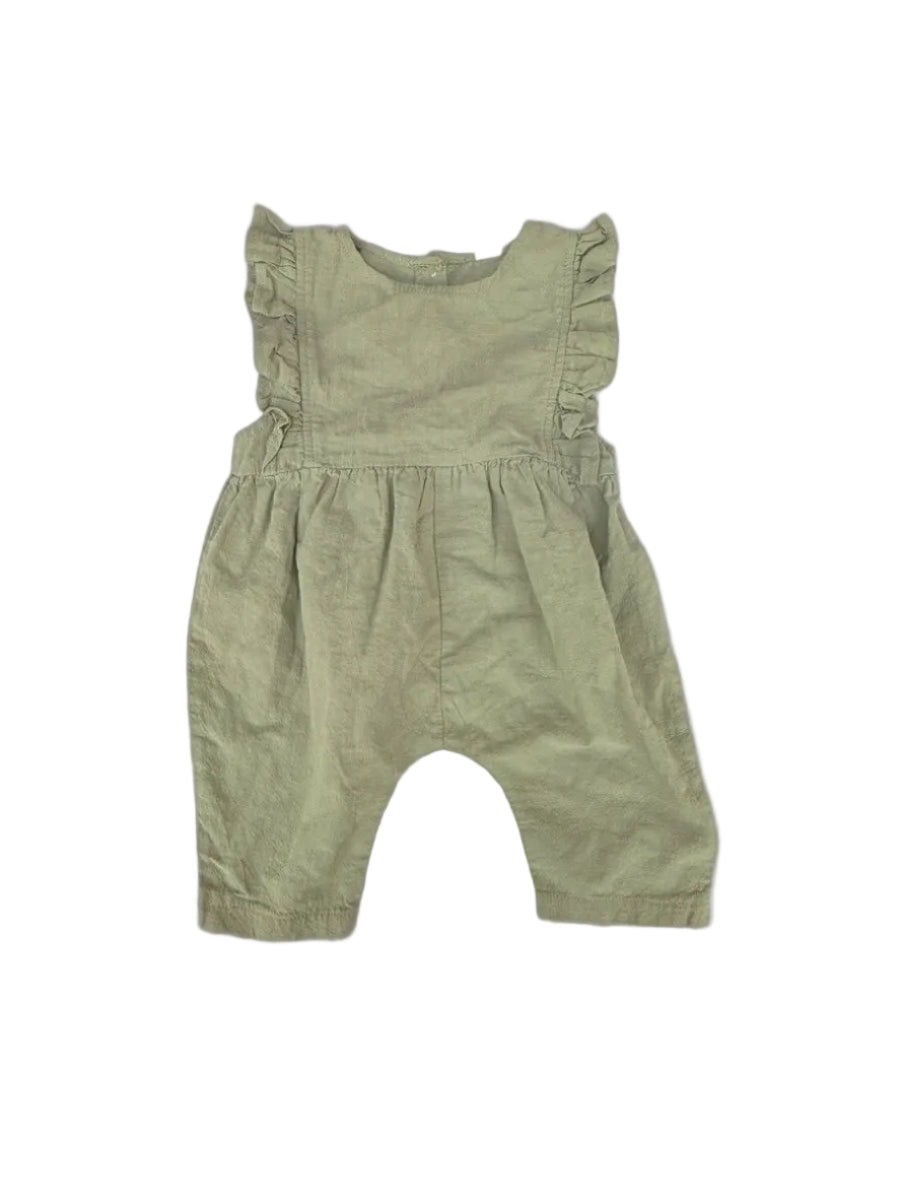 Zara Sage Green Ruffle Romper 70 (6-9m)