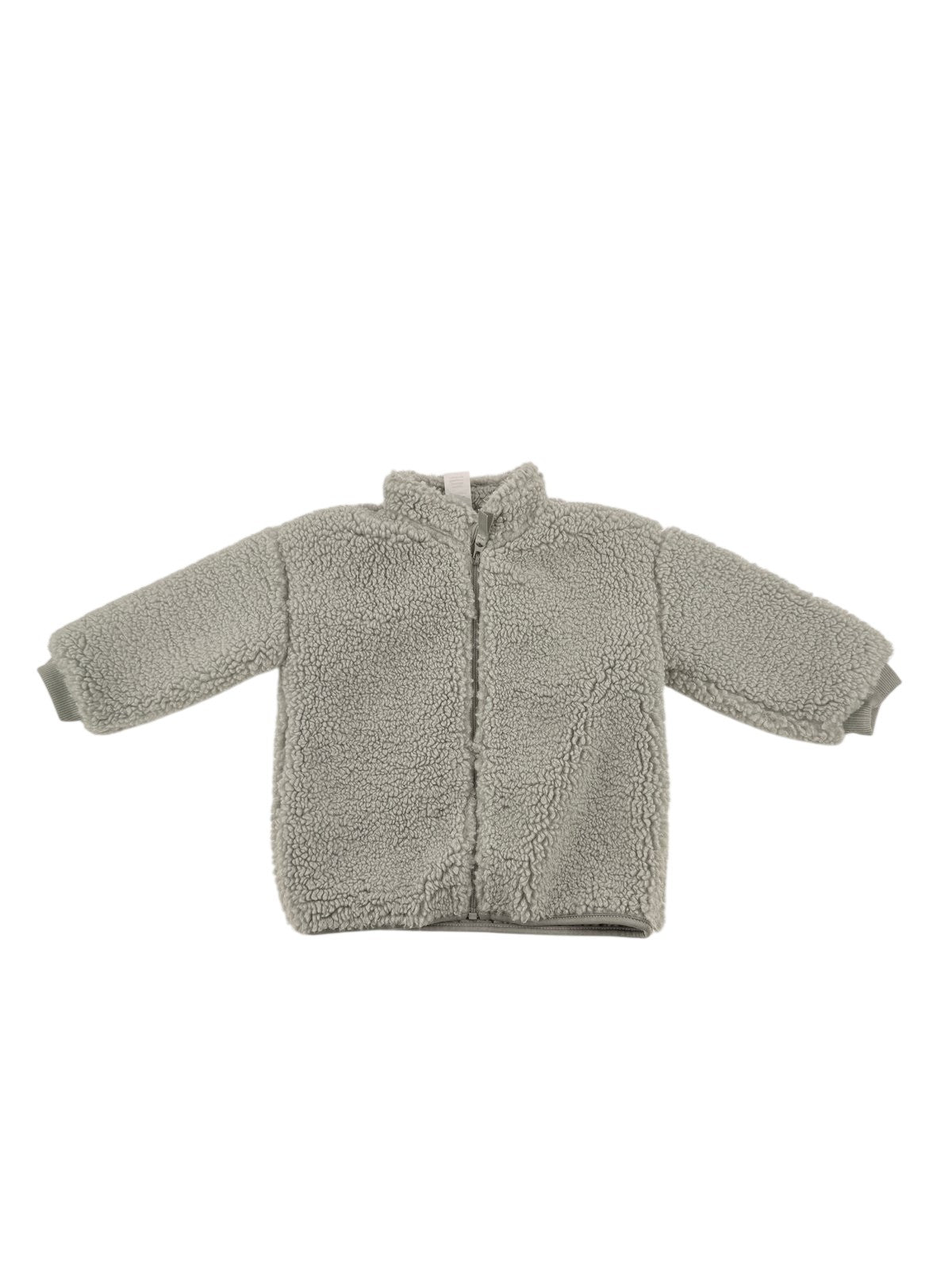 H&M Sage Green Sherpa Zip Jacket 9-12M