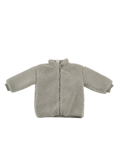 H&M Sage Green Sherpa Zip Jacket 9-12M